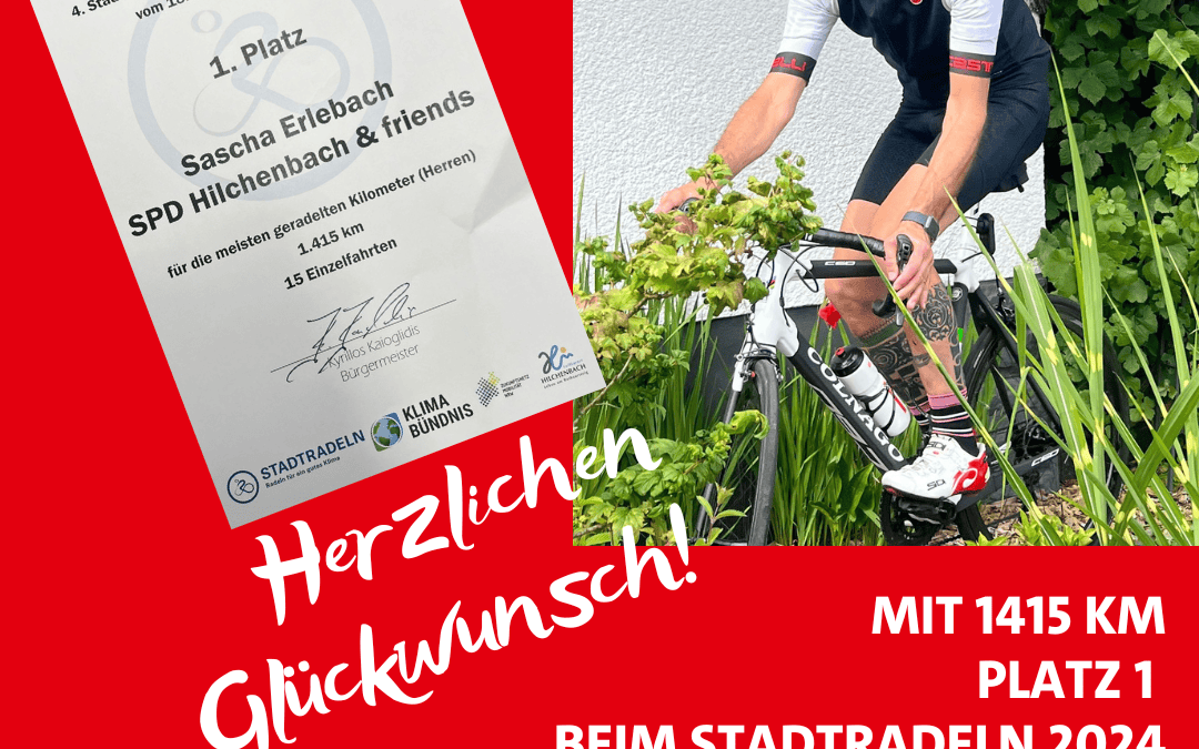 1. Platz beim Stadtradeln